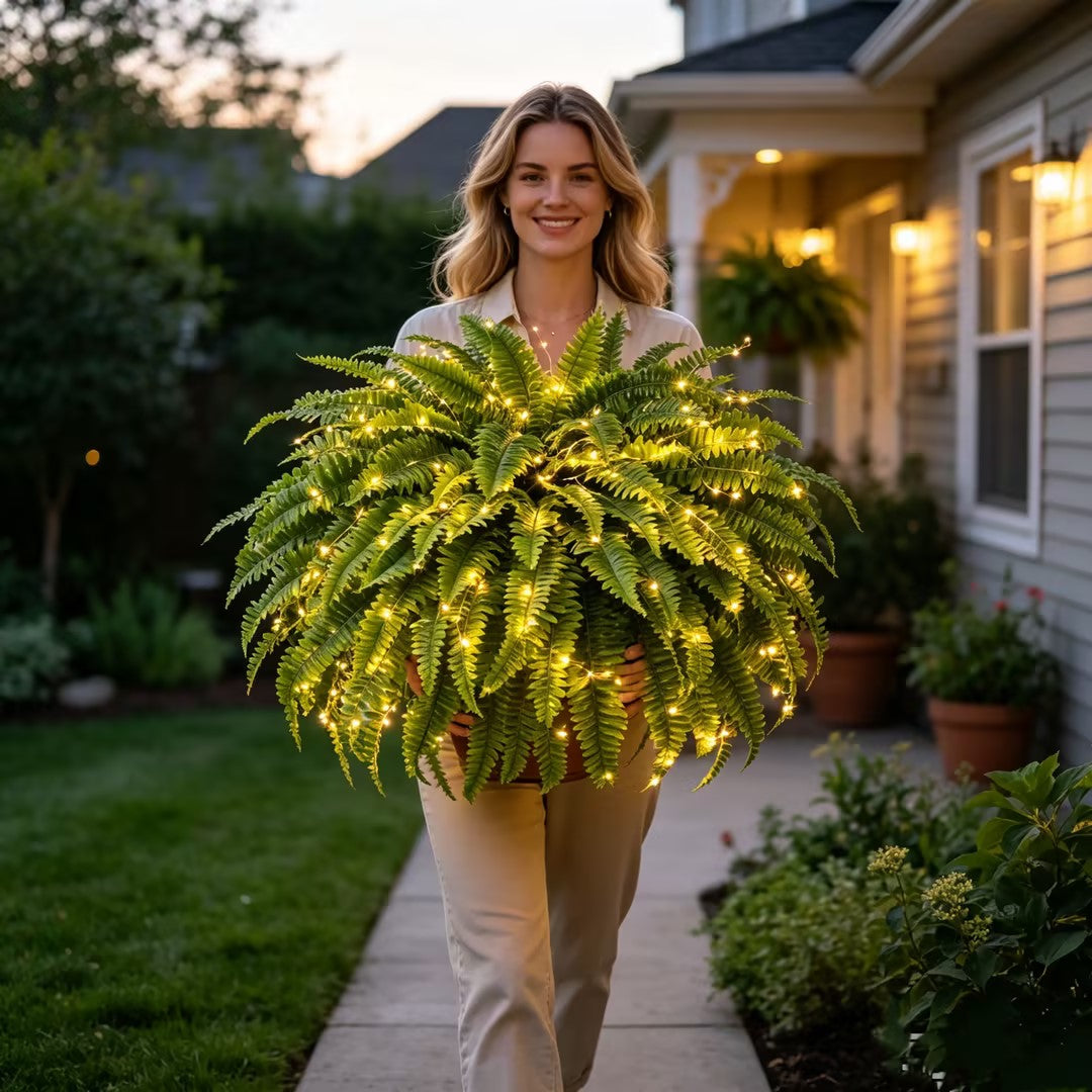 Glowing Boston Ferns with Lights -Zero Watering, Zero Maintenance-Haily
