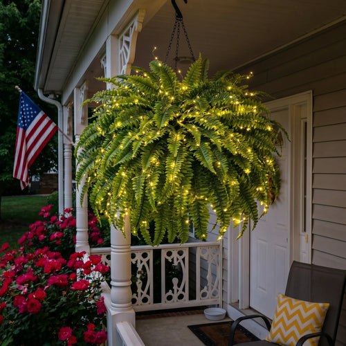 Glowing Boston Ferns with Lights -Zero Watering, Zero Maintenance-Haily