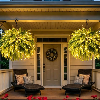 Glowing Boston Ferns with Lights -Zero Watering, Zero Maintenance-Haily
