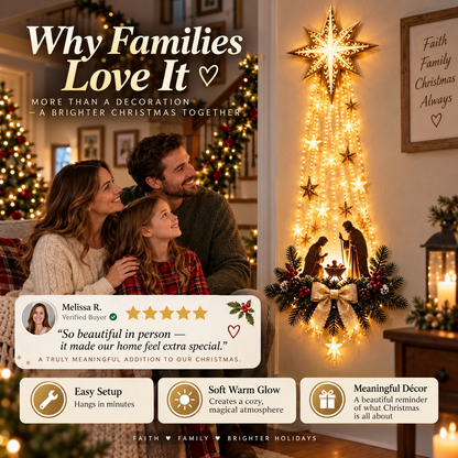 ✝️ Bethlehem Star of Faith™ – Lighted Nativity Wall Decor - GUO