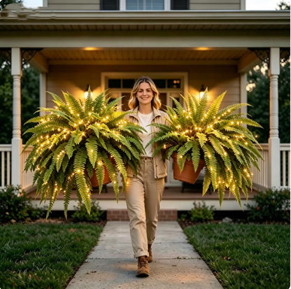 Glowing Boston Ferns with Lights -Zero Watering, Zero Maintenance-Haily