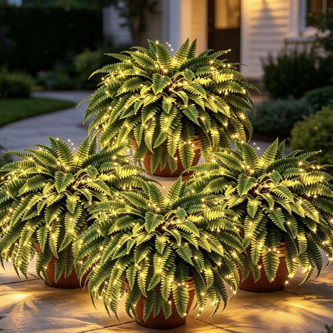Glowing Boston Ferns with Lights -Zero Watering, Zero Maintenance-Haily