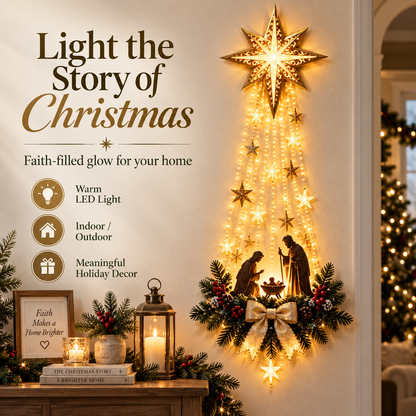 ✝️ Bethlehem Star of Faith™ – Lighted Nativity Wall Decor - GUO