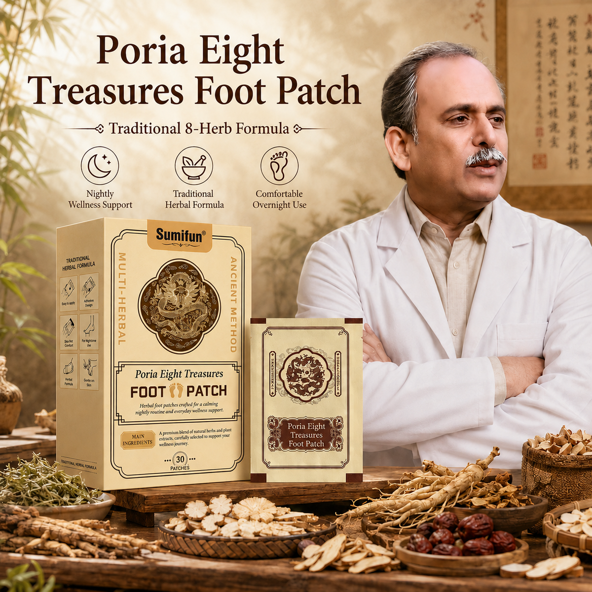 Poria Eight Treasures Foot Patch
