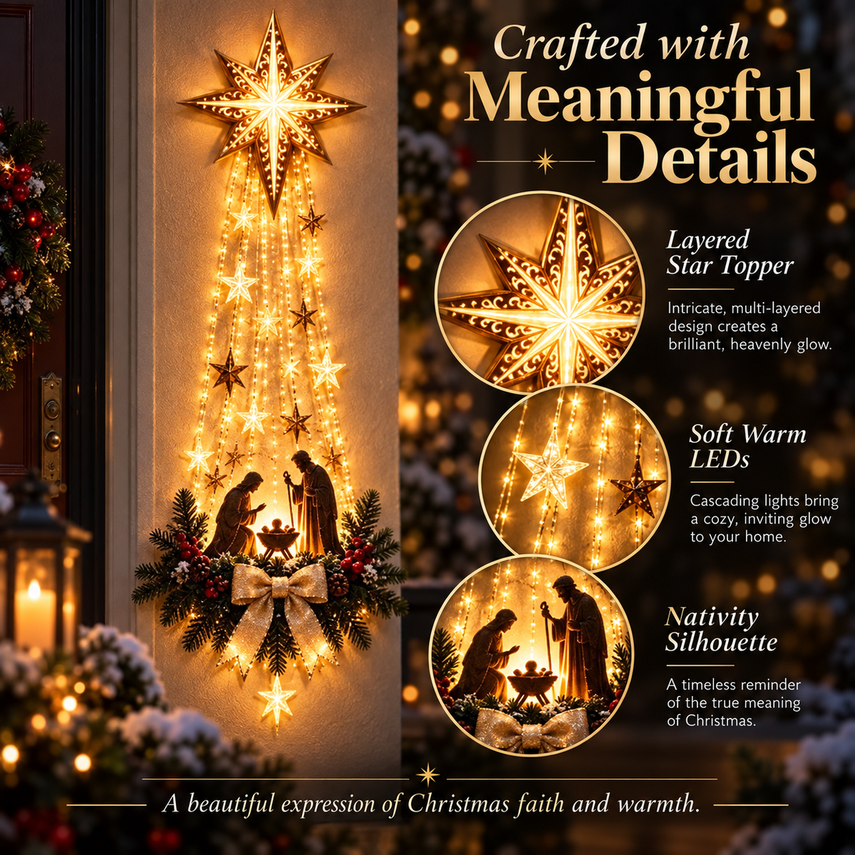 ✝️ Bethlehem Star of Faith™ – Lighted Nativity Wall Decor - GUO