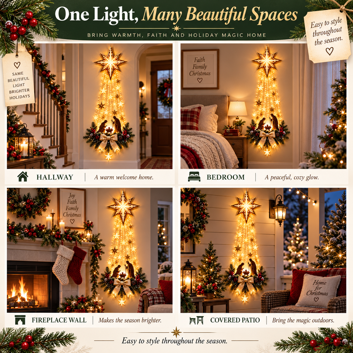 ✝️ Bethlehem Star of Faith™ – Lighted Nativity Wall Decor - GUO