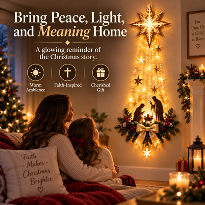 ✝️ Bethlehem Star of Faith™ – Lighted Nativity Wall Decor - GUO