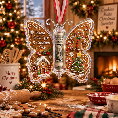 🦋💵 3D Embossed Butterfly Christmas Cash Gift Ornament – Holiday Money Holder Keepsake & Christmas Tree Decoration 🎄✨-CDD