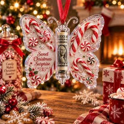 🦋💵 3D Embossed Butterfly Christmas Cash Gift Ornament – Holiday Money Holder Keepsake & Christmas Tree Decoration 🎄✨-CDD