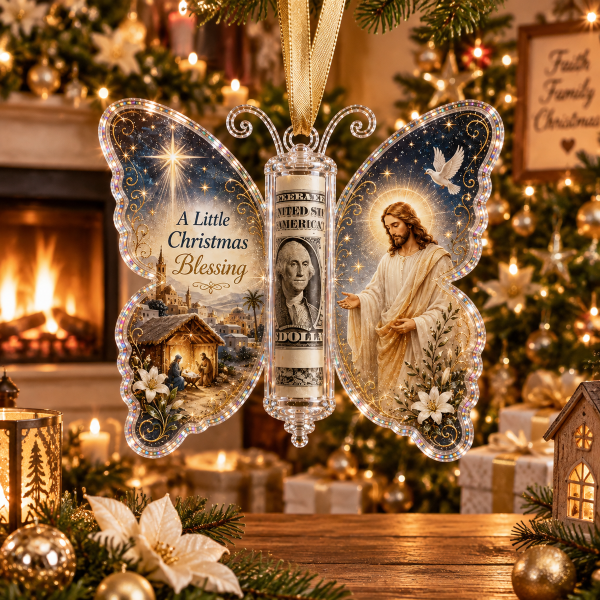 🦋💵 3D Embossed Butterfly Christmas Cash Gift Ornament – Holiday Money Holder Keepsake & Christmas Tree Decoration 🎄✨-CDD