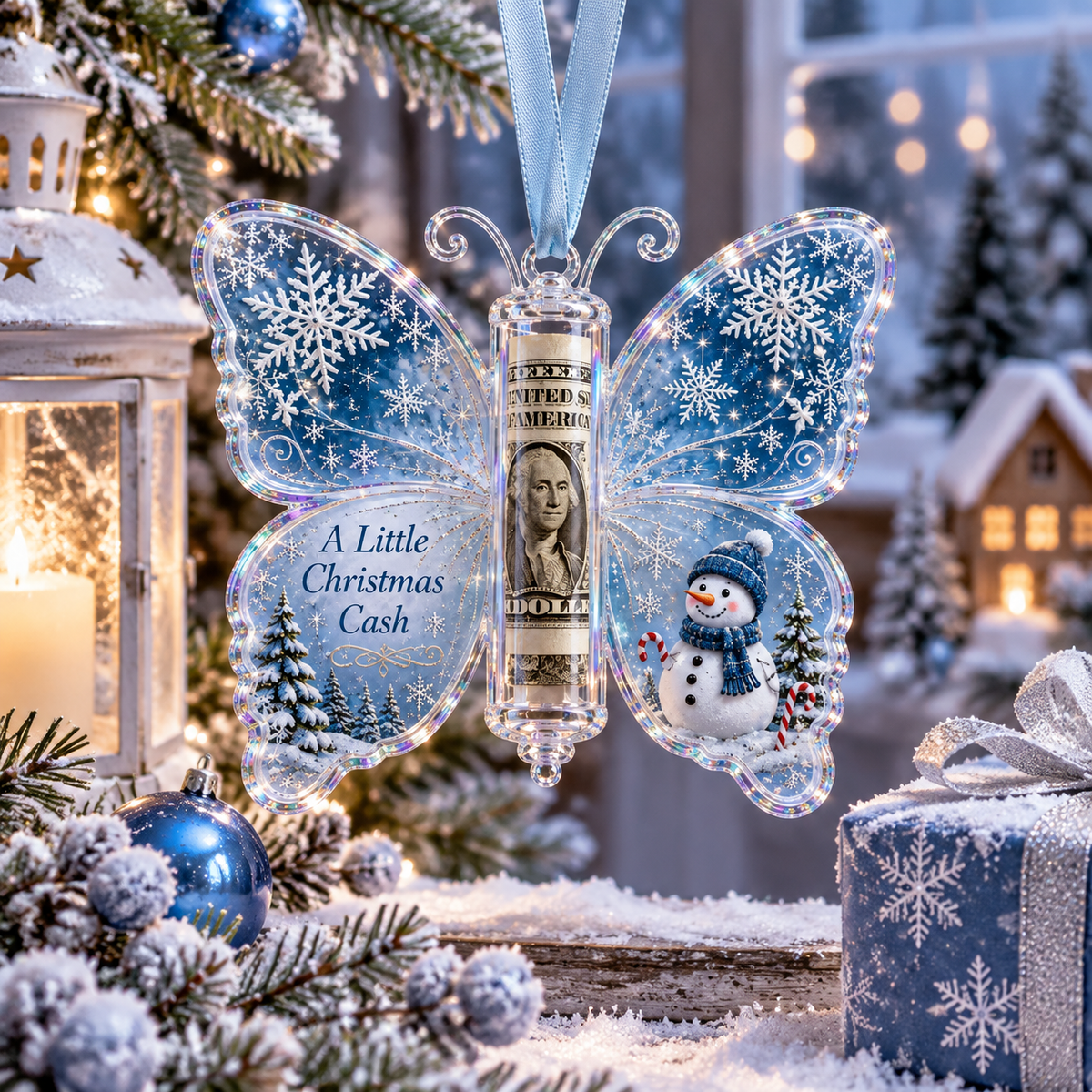 🦋💵 3D Embossed Butterfly Christmas Cash Gift Ornament – Holiday Money Holder Keepsake & Christmas Tree Decoration 🎄✨-CDD