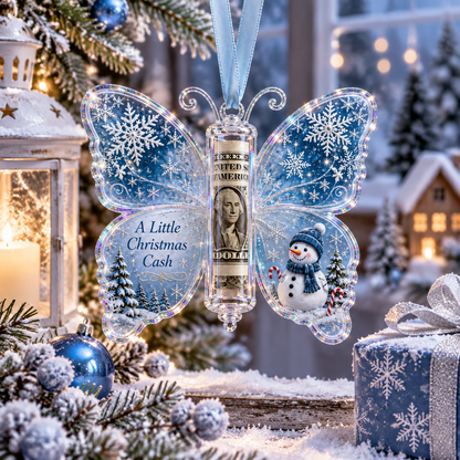 🦋💵 3D Embossed Butterfly Christmas Cash Gift Ornament – Holiday Money Holder Keepsake & Christmas Tree Decoration 🎄✨-CDD