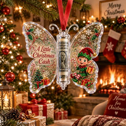 🦋💵 3D Embossed Butterfly Christmas Cash Gift Ornament – Holiday Money Holder Keepsake & Christmas Tree Decoration 🎄✨-CDD