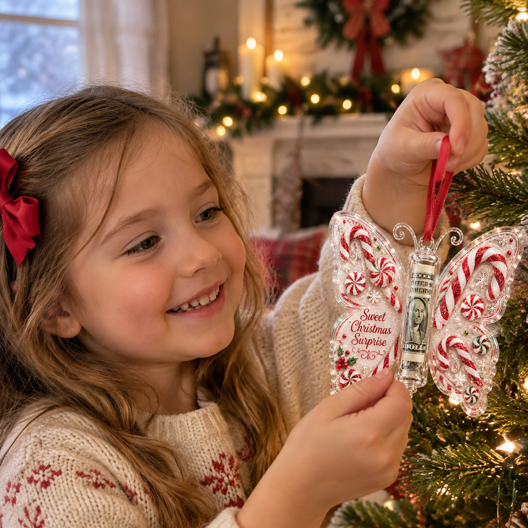 🦋💵 3D Embossed Butterfly Christmas Cash Gift Ornament – Holiday Money Holder Keepsake & Christmas Tree Decoration 🎄✨-CDD