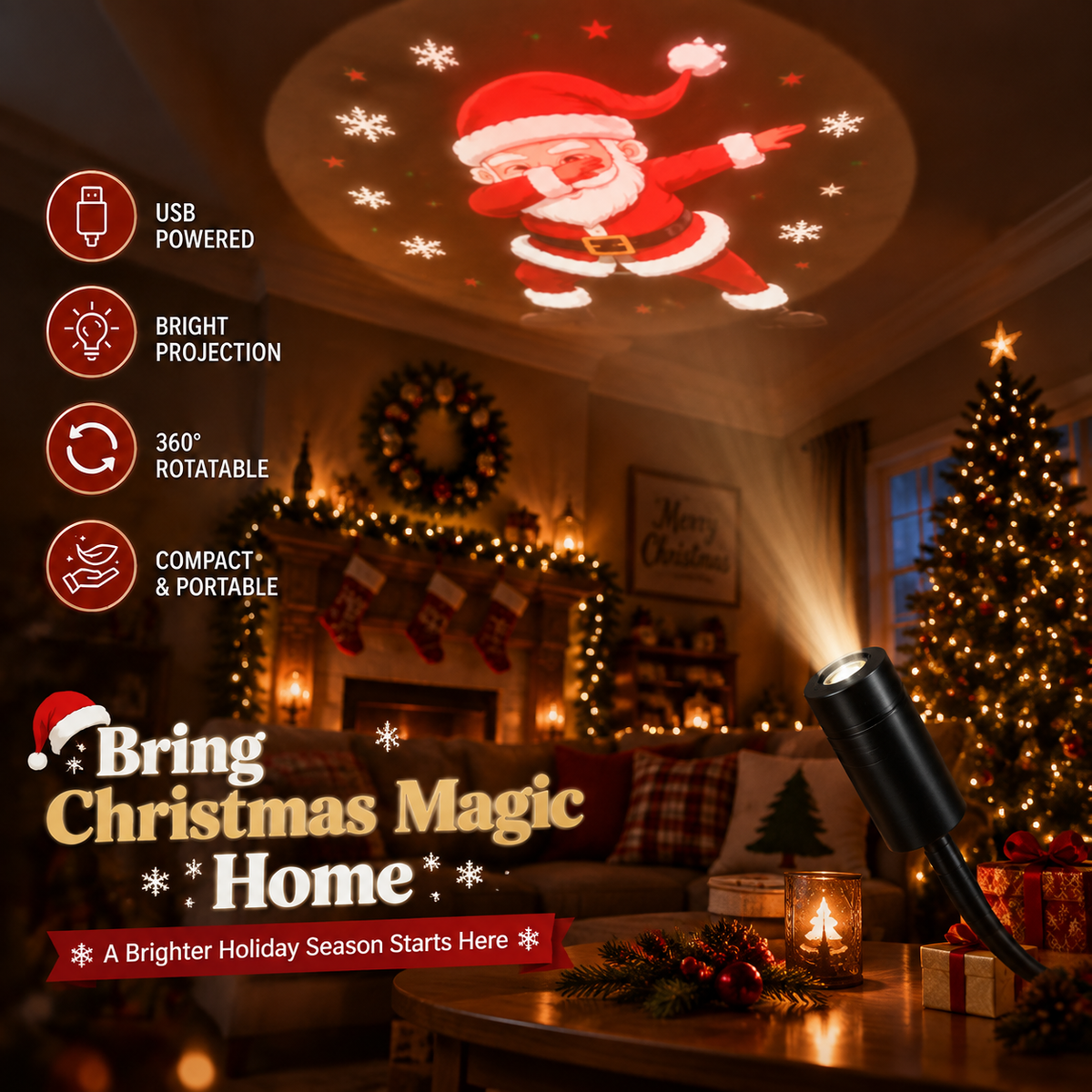 🎄 Turn Your Home Into A Magical Christmas Wonderland, With A Simple Touch Of Light-CDD