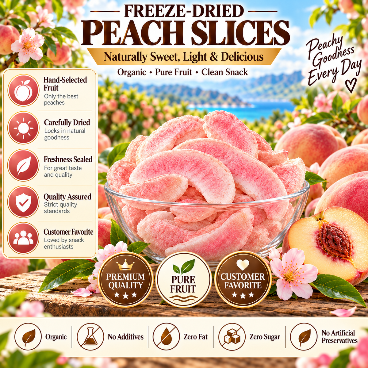 Peach Cloud Crisp – Freeze-Dried Peach Slices-CDD