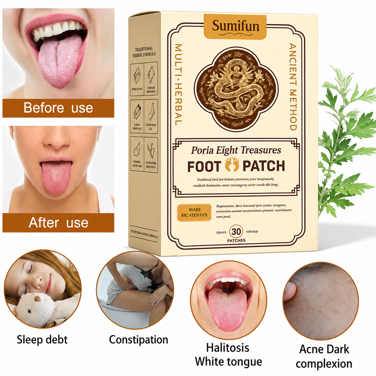 Poria Eight Treasures Foot Patch - Ll