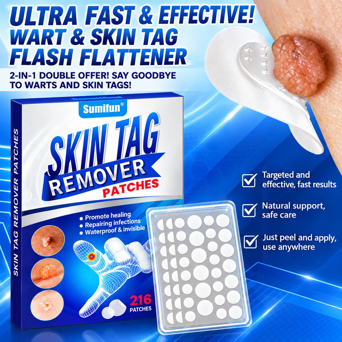 Sumifun® 2-in-1 Hydrocolloid Microneedle Patches-Ll