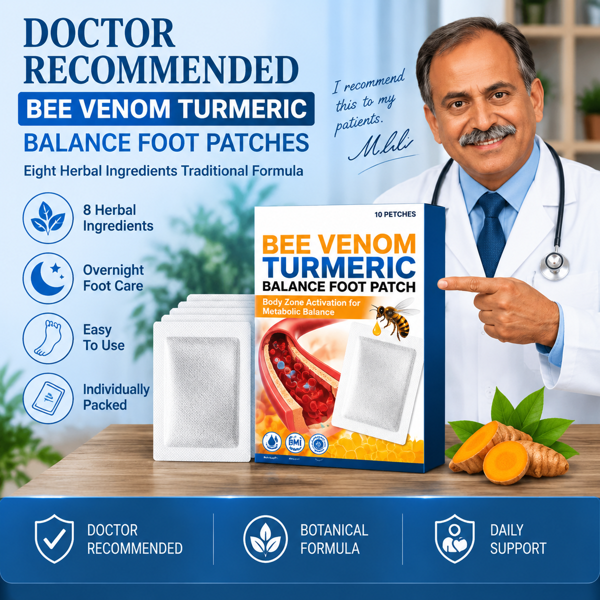 Bee Venom Turmeric Balance Foot Patch-Ll