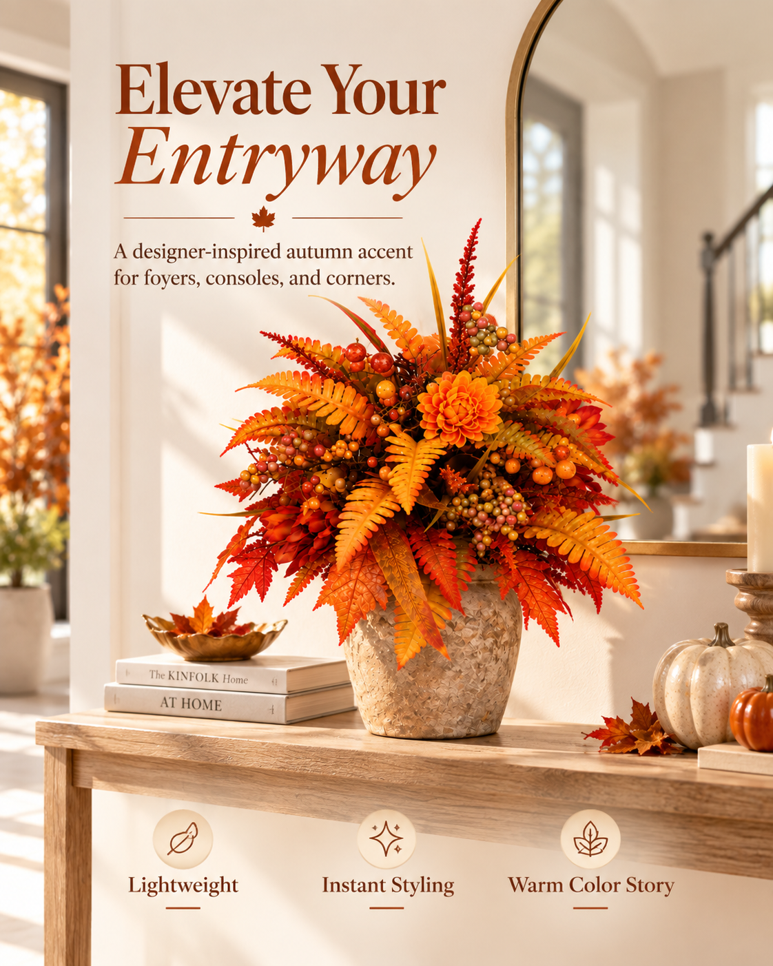 🍂 Autumn Harvest Floral Garden Stake Arrangement-GUO