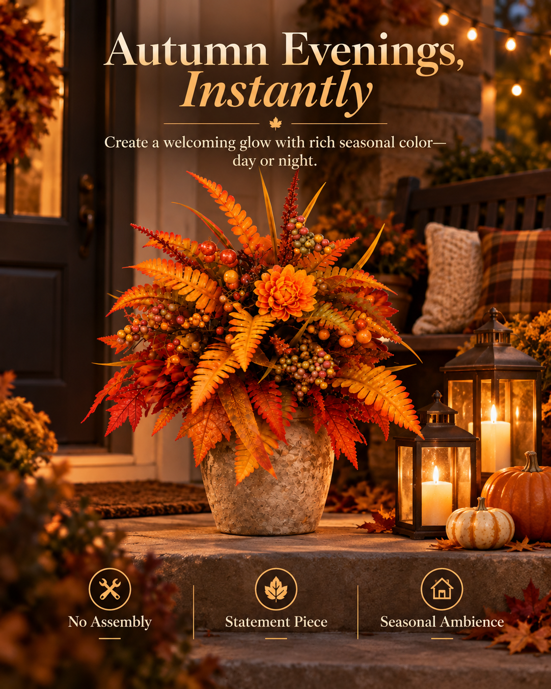 🍂 Autumn Harvest Floral Garden Stake Arrangement-GUO