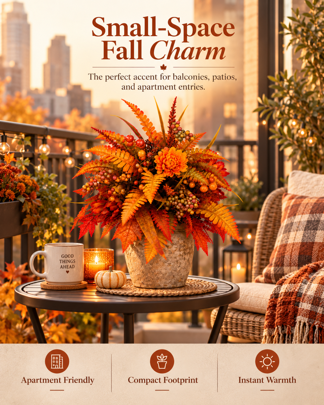 🍂 Autumn Harvest Floral Garden Stake Arrangement-GUO